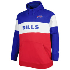 Buffalo Bills New Era Big & Tall Current Team Colorblock Fleece Raglan Pullover Hoodie - Royal/Red cheap