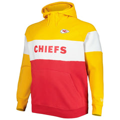 Kansas City Chiefs New Era Big & Tall Current Team Colorblock Fleece Raglan Pullover Hoodie - Gold/Red cheap
