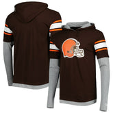 Cleveland Browns New Era Long Sleeve Hoodie T-Shirt - Brown cheap