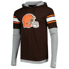 Cleveland Browns New Era Long Sleeve Hoodie T-Shirt - Brown cheap