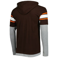 Cleveland Browns New Era Long Sleeve Hoodie T-Shirt - Brown cheap