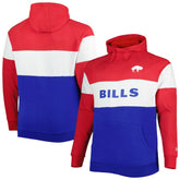 Buffalo Bills New Era Big & Tall Throwback Colorblock Fleece Raglan Pullover Hoodie - Red/Royal outlet