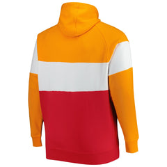 Tampa Bay Buccaneers New Era Big & Tall Throwback Colorblock Fleece Raglan Pullover Hoodie - Orange/Red cheap