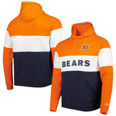 Chicago Bears New Era Colorblock Throwback Pullover Hoodie - Navy/Orange outlet