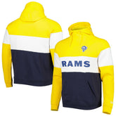 Los Angeles Rams New Era Colorblock Throwback Pullover Hoodie - Navy/Gold outlet
