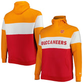 Tampa Bay Buccaneers New Era Big & Tall Throwback Colorblock Raglan Pullover Hoodie - Red discount
