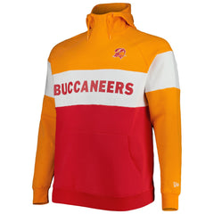 Tampa Bay Buccaneers New Era Big & Tall Throwback Colorblock Raglan Pullover Hoodie - Red discount