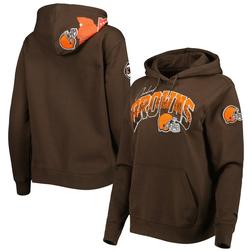 Cleveland Browns Pro Standard Women's Local Patch Pullover Hoodie - Brown outlet