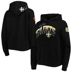 New Orleans Saints Pro Standard Women's Local Patch Pullover Hoodie - Black sale