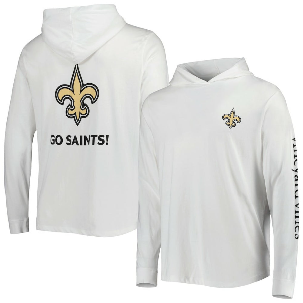 New Orleans Saints Vineyard Vines Local Long Sleeve Hoodie T-Shirt - White online