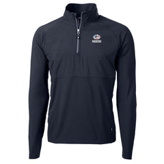 Green Bay Packers Cutter & Buck Adapt Eco Knit Hybrid Recycled Quarter-Zip Pullover Top - Navy on sale