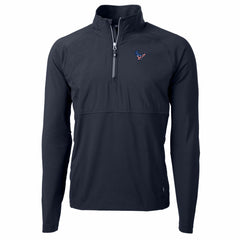 Houston Texans Cutter & Buck Adapt Eco Knit Hybrid Recycled Quarter-Zip Pullover Top - Navy on sale