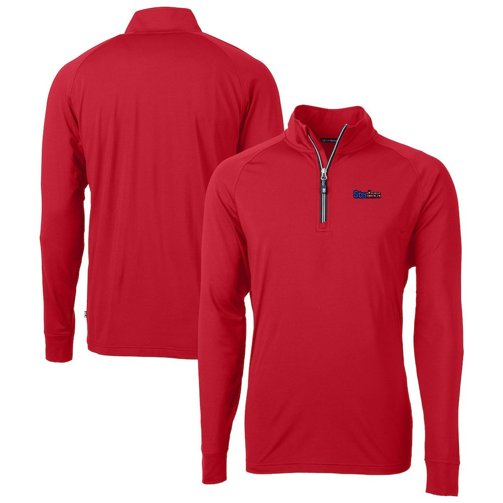Pittsburgh Steelers Cutter & Buck Team Adapt Eco Knit Hybrid Recycled Quarter-Zip Pullover Top - Red outlet