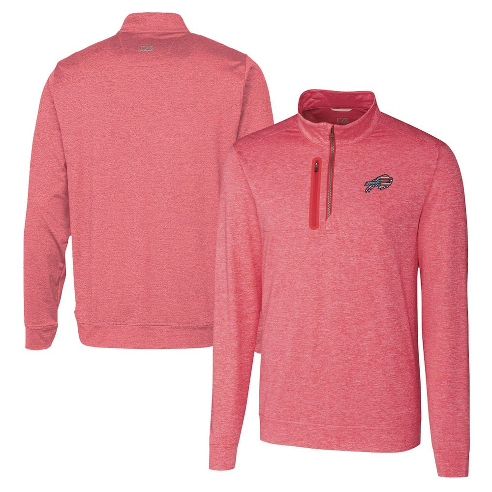 Buffalo Bills Cutter & Buck Americana Stealth Quarter-Zip Pullover Top - Red discount