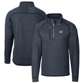 Kansas City Chiefs Cutter & Buck Big & Tall Mainsail Sweater Knit Half-Zip Pullover Jacket - Heathered Navy cheap