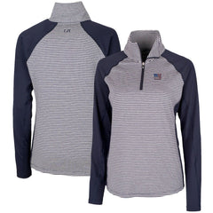 New York Giants Cutter & Buck Women's Forge Tonal Half-Zip Top - Navy for sale