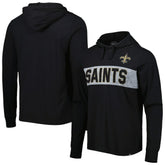 New Orleans Saints '47 Field Franklin Hooded Long Sleeve T-Shirt - Black for sale