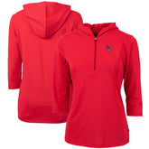 Houston Texans Cutter & Buck Women's Virtue Eco Pique 3/4 Sleeve Half-Zip Pullover Hoodie - Red cheap
