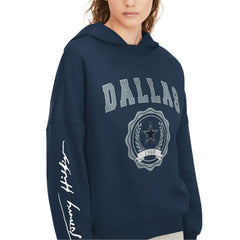 Dallas Cowboys Tommy Hilfiger Women's Becca Dropped Shoulders Pullover Hoodie - Navy on sale