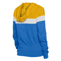 Los Angeles Rams New Era Women's Throwback Colorblock Full-Zip Hoodie - Royal/Gold discount