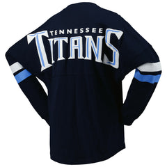 Tennessee Titans Women's Spirit Jersey Lace-Up V-Neck Long Sleeve T-Shirt - Navy discount