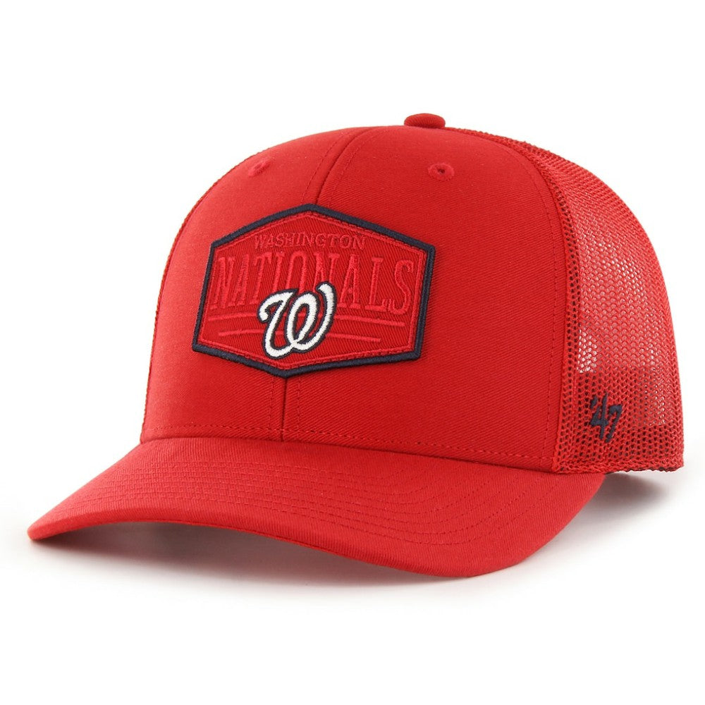 Washington Nationals Ridgeline Tonal Patch Trucker Adjustable Hat - Red | 47 brand