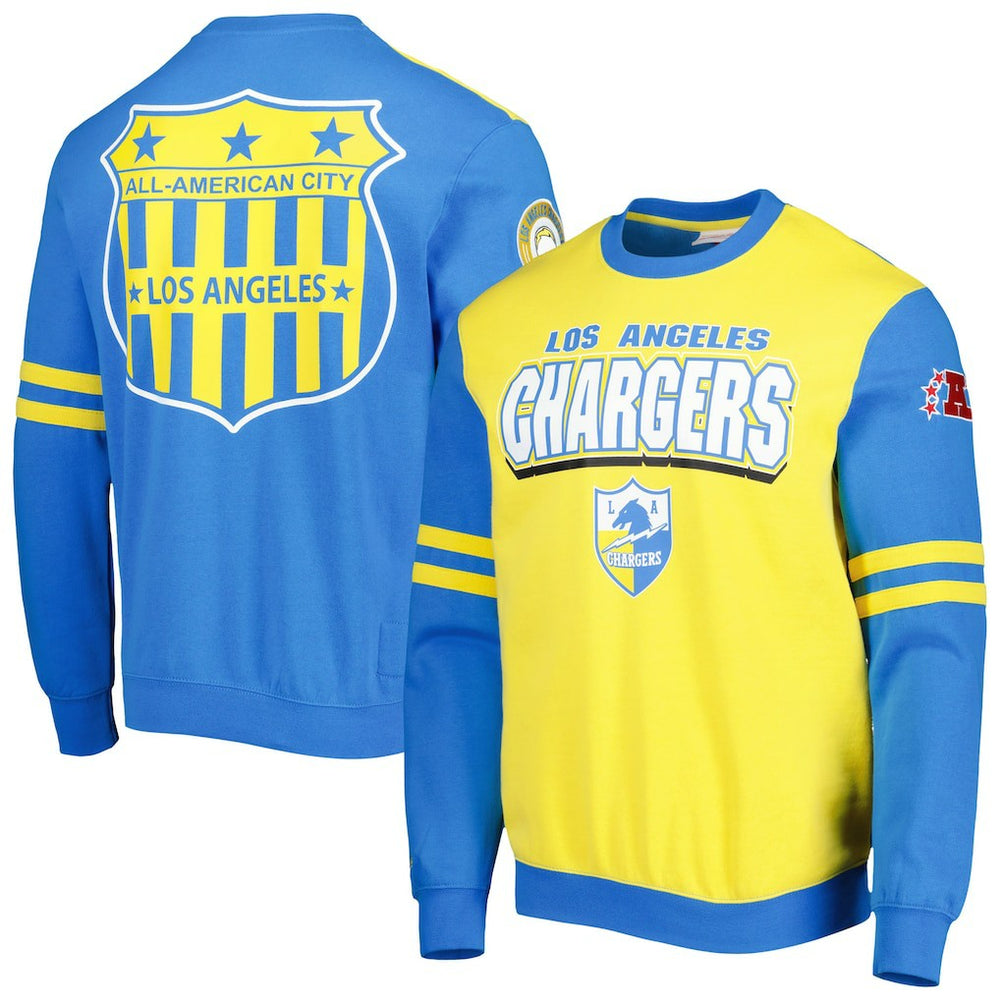 Los Angeles Chargers All Over 2.0 Pullover Sweatshirt - Gold sale