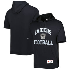 Las Vegas Raiders Washed Short Sleeve Pullover Hoodie - Black sale