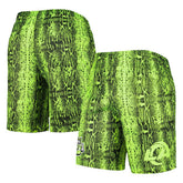 Los Angeles Rams New Era Summer Pop Shorts - Neon Green on sale