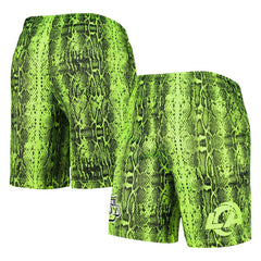 Los Angeles Rams New Era Summer Pop Shorts - Neon Green on sale