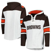Cleveland Browns '47 Gridiron Lace-Up Pullover Hoodie - Heather Gray online