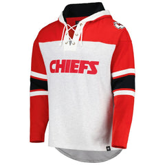 Kansas City Chiefs '47 Gridiron Lace-Up Pullover Hoodie - Heather Gray on sale