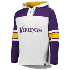 Minnesota Vikings '47 Gridiron Lace-Up Pullover Hoodie - Heather Gray outlet