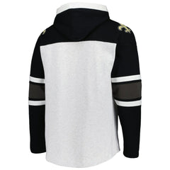 New Orleans Saints '47 Gridiron Lace-Up Pullover Hoodie - Heather Gray on sale
