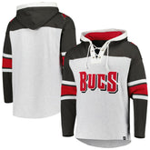 Tampa Bay Buccaneers '47 Gridiron Lace-Up Pullover Hoodie - Heather Gray sale