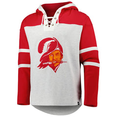 Tampa Bay Buccaneers '47 Historic Logo Gridiron Lace-Up Pullover Hoodie - Heather Gray for sale