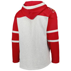 Tampa Bay Buccaneers '47 Historic Logo Gridiron Lace-Up Pullover Hoodie - Heather Gray for sale