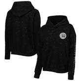 Chicago Cubs The Wild Collective Women's Marble Pullover Hoodie - Black