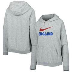 England National Team Women's Lockup Varsity Fleece Raglan Pullover Hoodie - Heather Gray | Nike sale