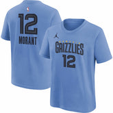 Ja Morant Memphis Grizzlies Jordan Brand Youth Statement Edition Name & Number Player T-Shirt - Light Blue online