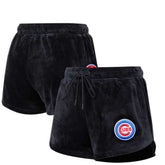 Chicago Cubs Pro Standard Women's Classic Velour Lounge Shorts - Black