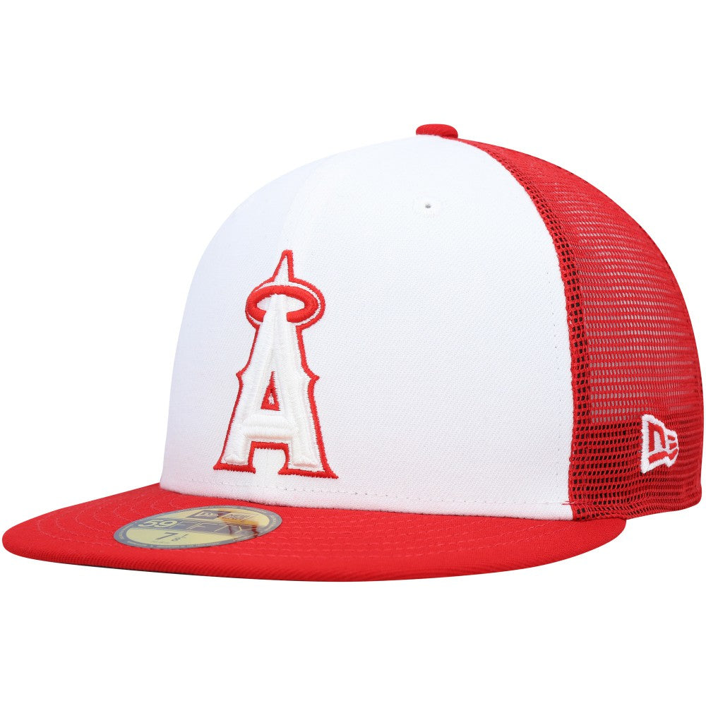 Los Angeles Angels 2023 On-Field Batting Practice 59FIFTY Fitted Hat - White/Red | New Era