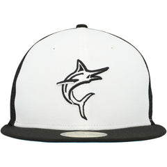 Miami Marlins 2023 On-Field Batting Practice 59FIFTY Fitted Hat - White/Black | New Era