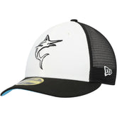 Miami Marlins 2023 On-Field Batting Practice Low Profile 59FIFTY Fitted Hat - Black/White | New Era