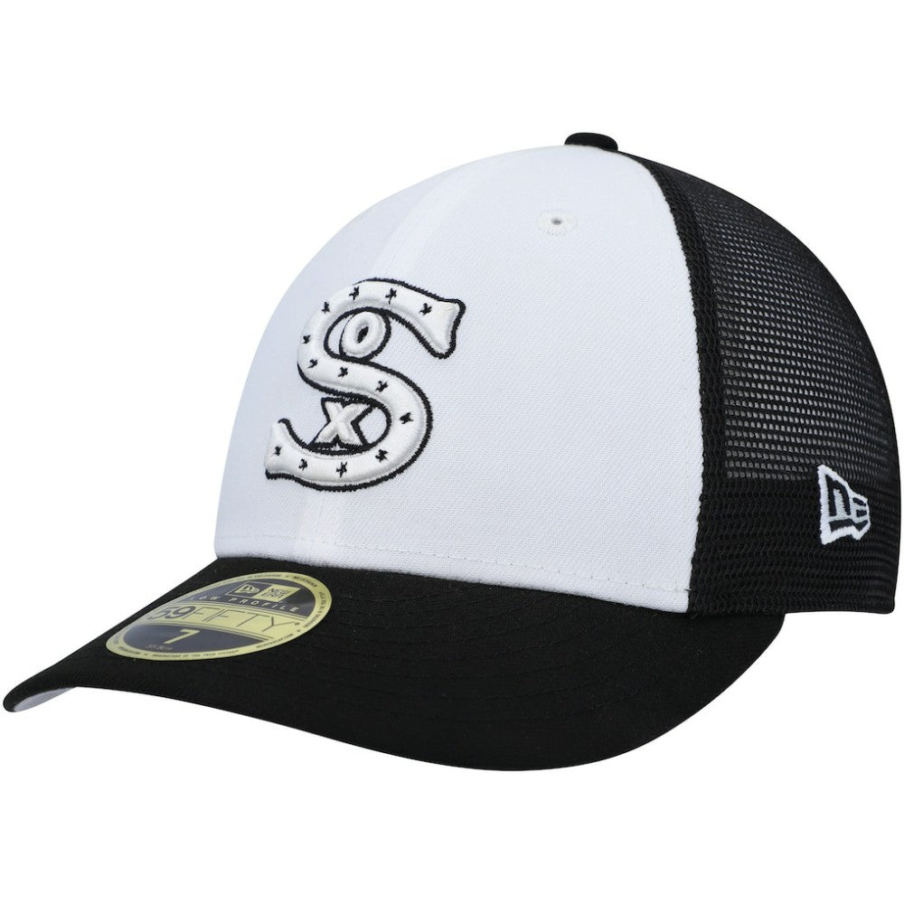 Chicago White Sox 2023 On-Field Batting Practice Low Profile 59FIFTY Fitted Hat - White/Black | New Era