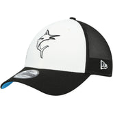 Miami Marlins 2023 On-Field Batting Practice 39THIRTY Flex Hat - Black/White | New Era