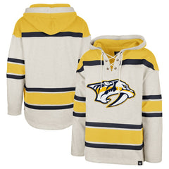 Nashville Predators '47 Rockaway Lace-Up Pullover Hoodie Oatmeal