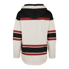 Chicago Blackhawks '47 Rockaway Lace-Up Pullover Hoodie Oatmeal