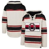 Ottawa Senators '47 Rockaway Lace-Up Pullover Hoodie Oatmeal