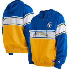 Milwaukee Brewers Ripstop Raglan Quarter-Zip Hoodie - Royal | New Era